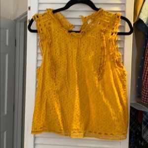 Anthropologie Yellow Eyelet Tank